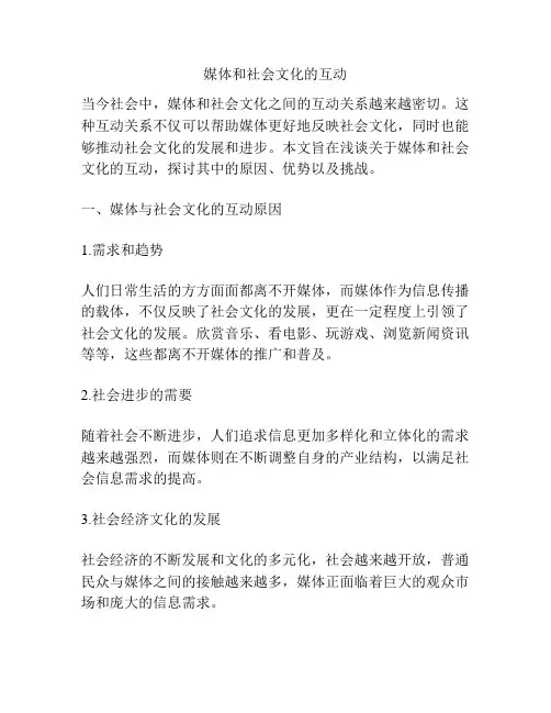 媒体和社会文化的互动