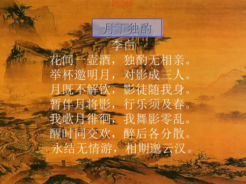 《月下独酌》ppt课件 