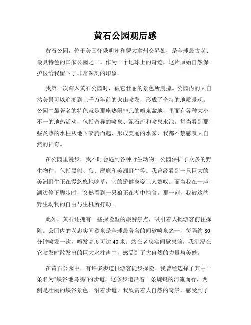 黄石公园观后感
