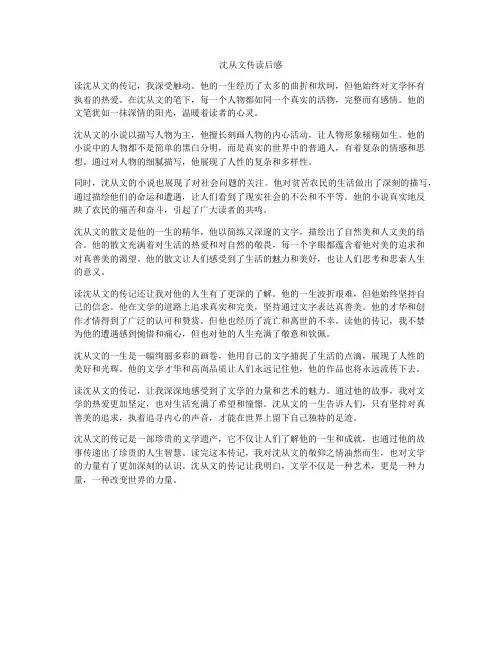 沈从文传读后感
