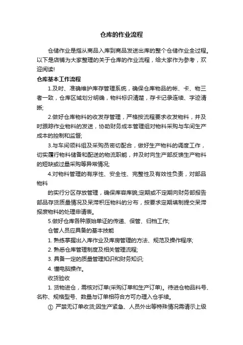 仓库的作业流程