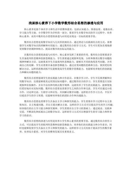 浅谈核心素养下小学数学数形结合思想的渗透与应用
