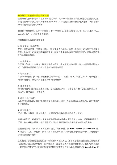 初中数学  如何绘制数据的折线图