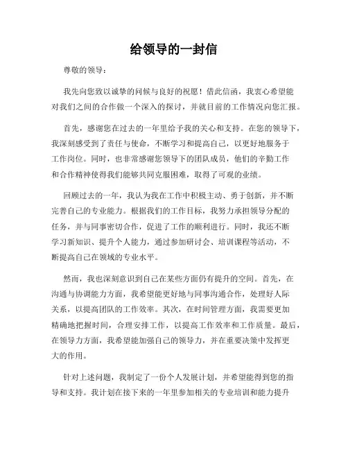 给领导的一封信