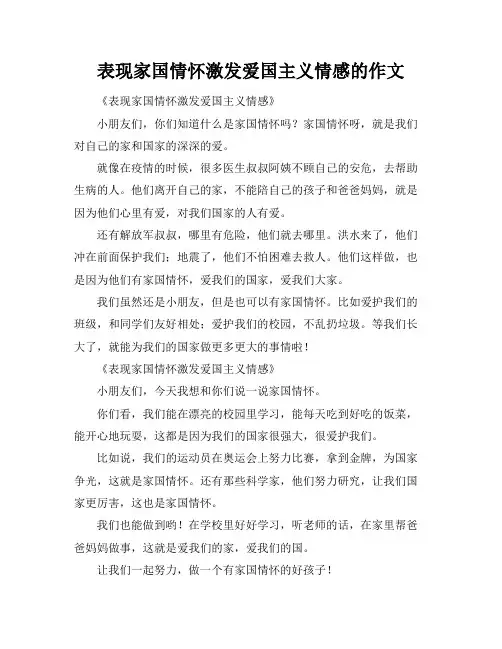 表现家国情怀激发爱国主义情感的作文