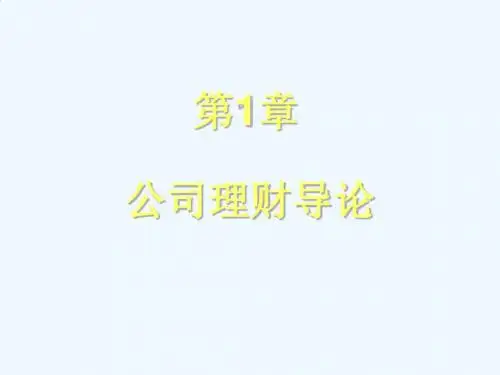 公司理财经典导论PPT(20张)