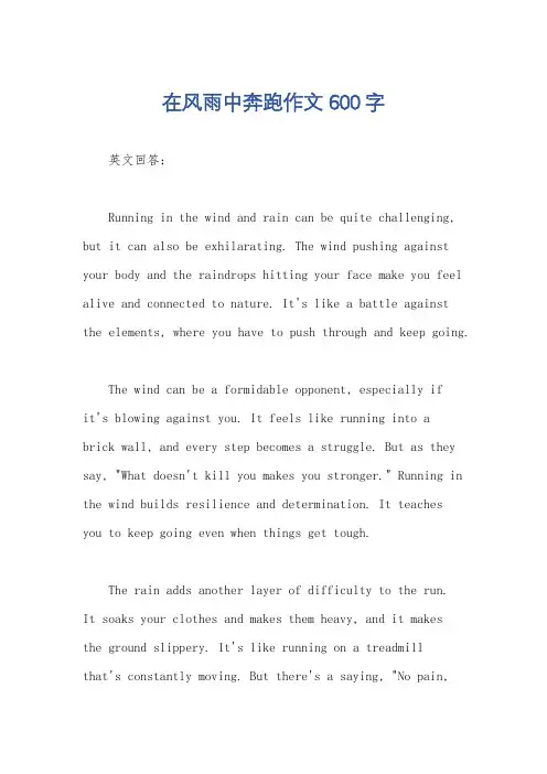 在风雨中奔跑作文600字