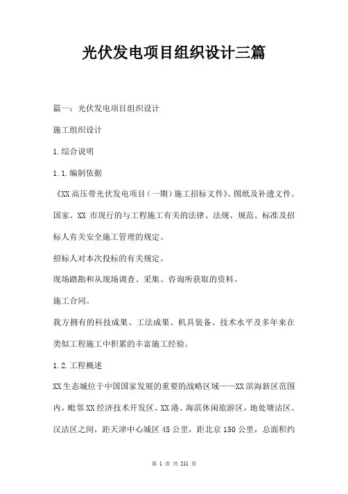光伏发电项目组织设计三篇