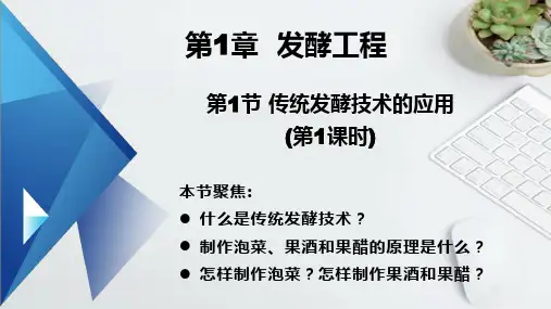 1-1 传统发酵技术的应用第2课时(教学课件)——高中生物人教版(2019)选择性必修3