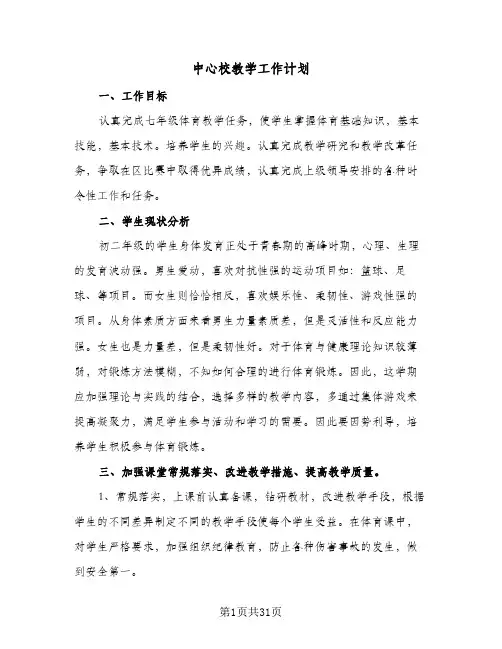 中心校教学工作计划（五篇）