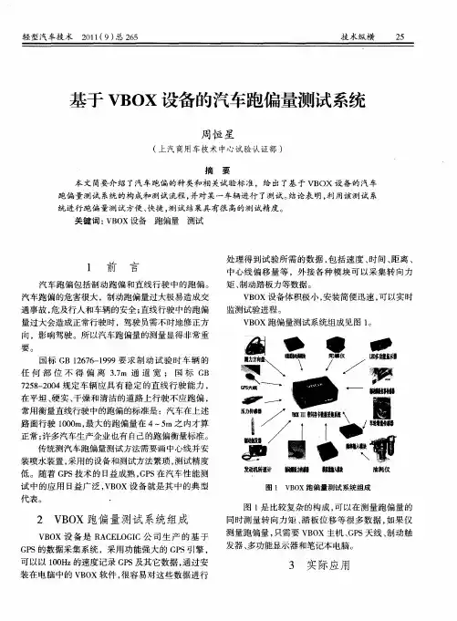 基于VBOX设备的汽车跑偏量测试系统