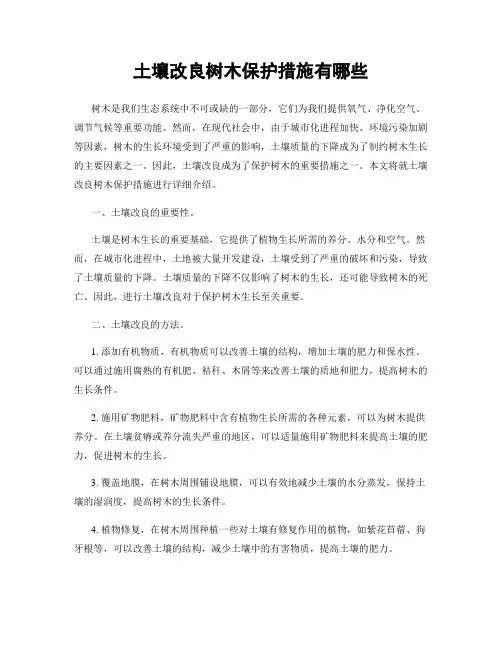 土壤改良树木保护措施有哪些
