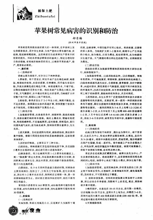 苹果树常见病害的识别和防治