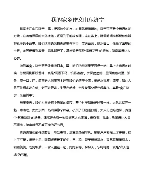 我的家乡作文山东济宁