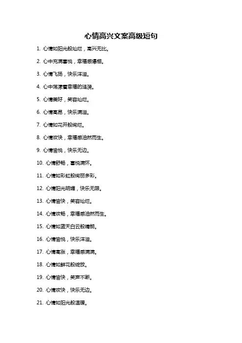 心情高兴文案高级短句