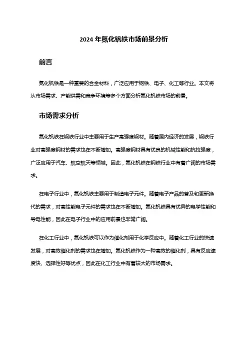 2024年氮化钒铁市场前景分析