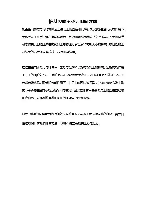 桩基竖向承载力时间效应