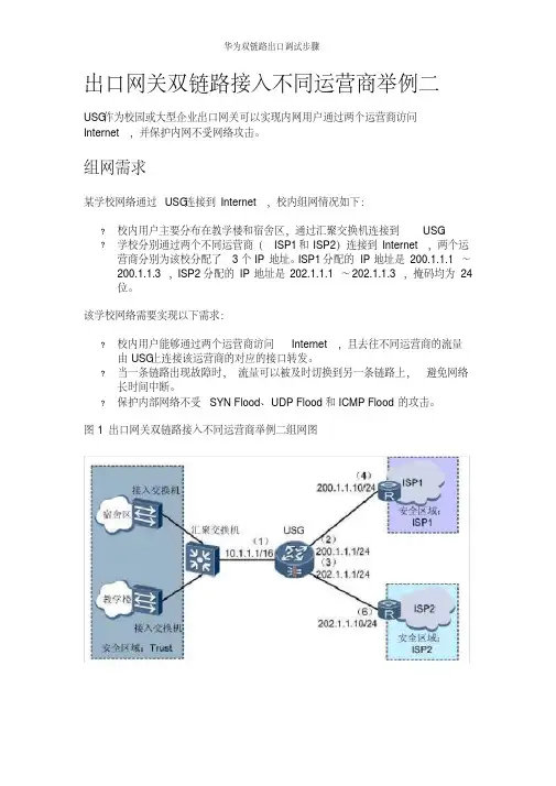 华为双链路出口调试步骤