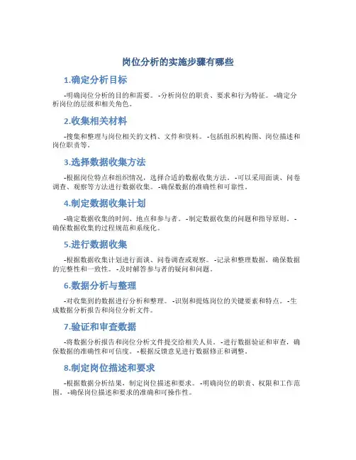 岗位分析的实施步骤有哪些