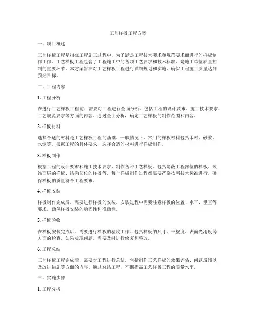 工艺样板工程方案