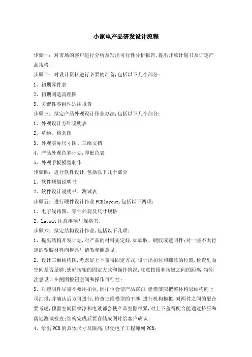 小家电产品研发设计流程