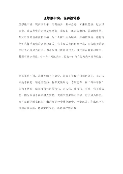 理想很丰满,现实很骨感作文