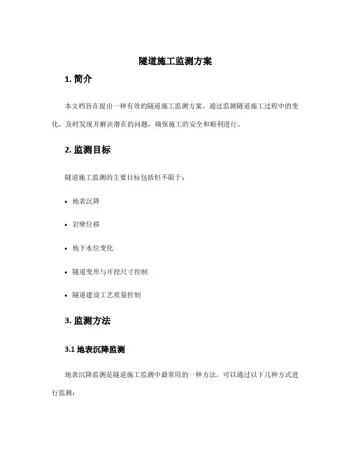 隧道施工监测方案