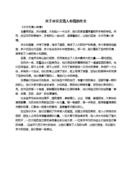 关于水灾无情人有情的作文