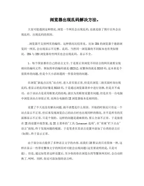 浏览器出现乱码解决方法。