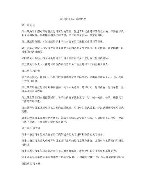 青年就业见习管理制度