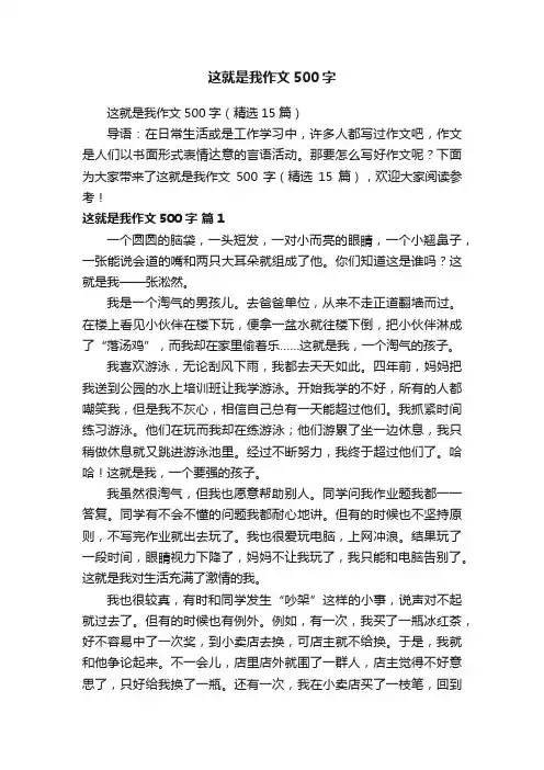 这就是我作文500字