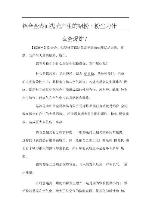 铝合金表面抛光产生的铝粉