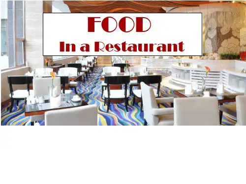 中职国家规划新教材《英语》基础模块上册第5单元Food听说任务in a Restaurant课件