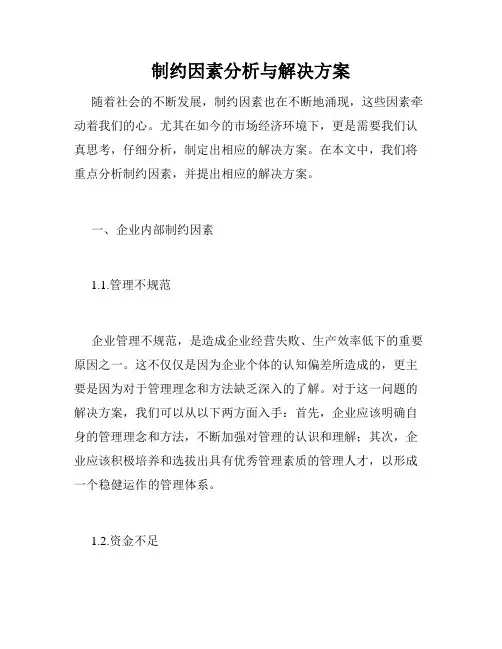 制约因素分析与解决方案