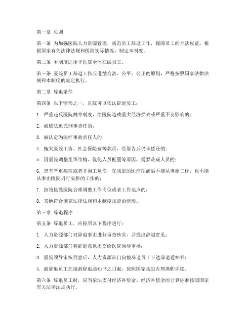 医院员工辞退管理制度