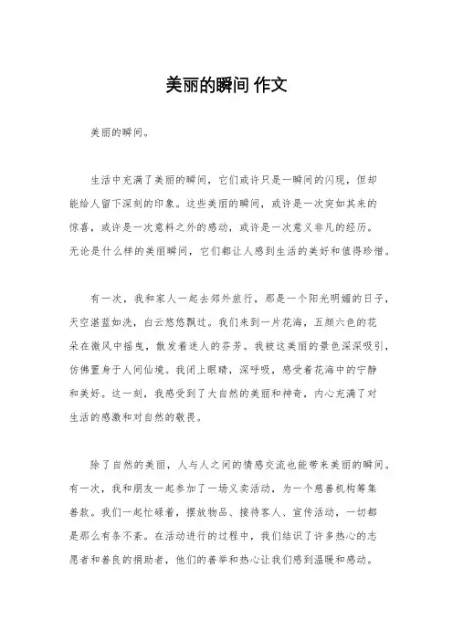 美丽的瞬间 作文