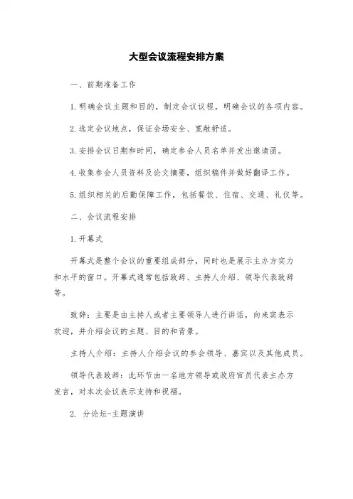 大型会议流程安排方案