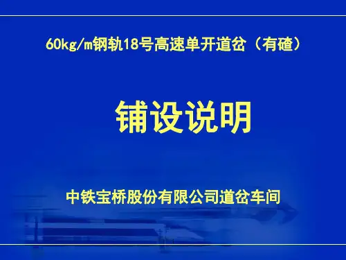 60-18高速单开道岔(有碴)铺设说明
