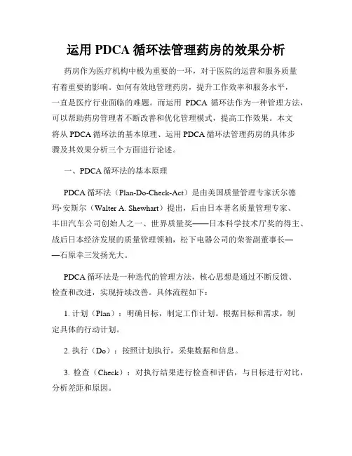运用PDCA循环法管理药房的效果分析