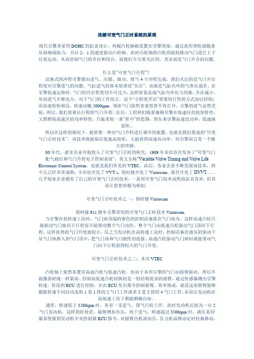 可变气门(连续)正时系统的原理