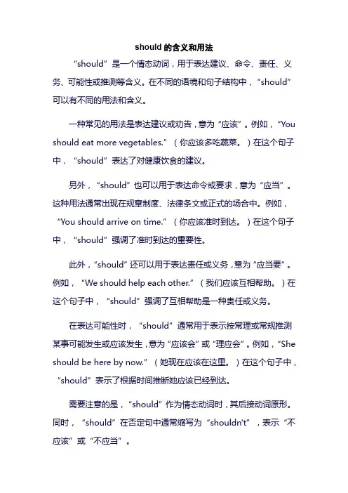 should的含义和用法