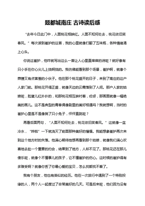 题都城南庄 古诗读后感