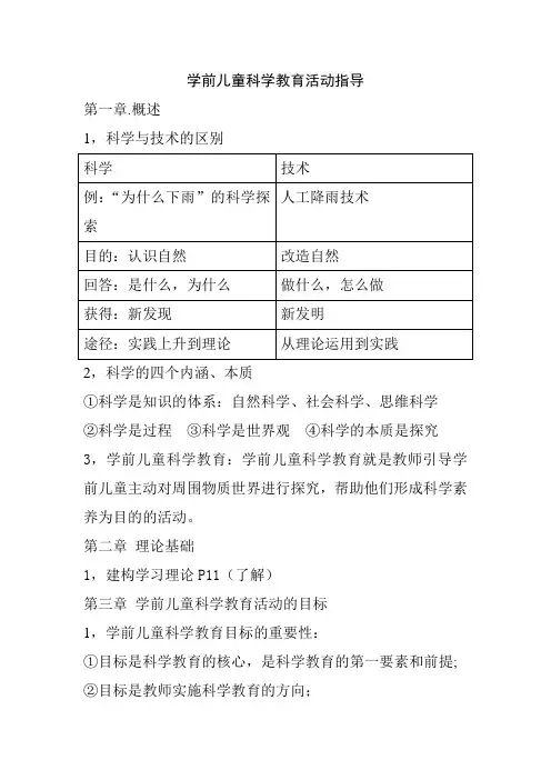 学前儿童科学教育活动指导