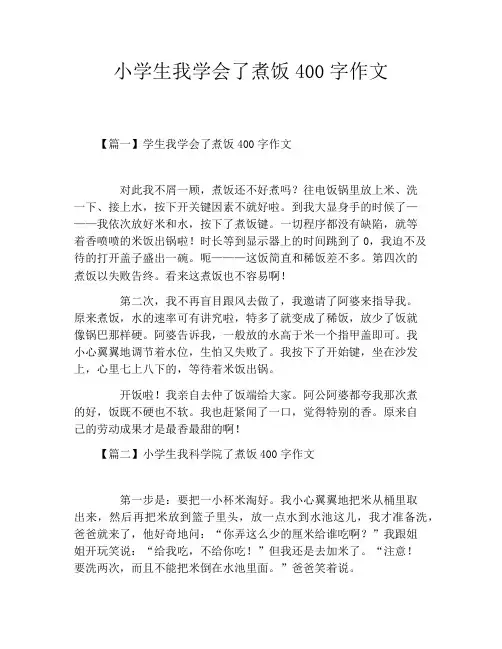 小学生我学会了煮饭400字作文