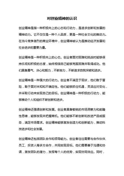 对创业精神的认识
