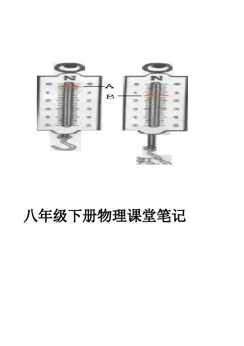 人教版八年级下册物理精华课堂笔记