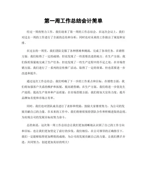 第一周工作总结会计简单