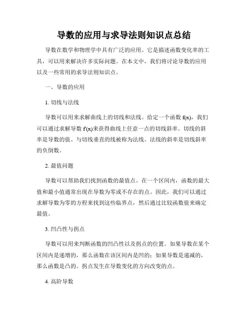 导数的应用与求导法则知识点总结