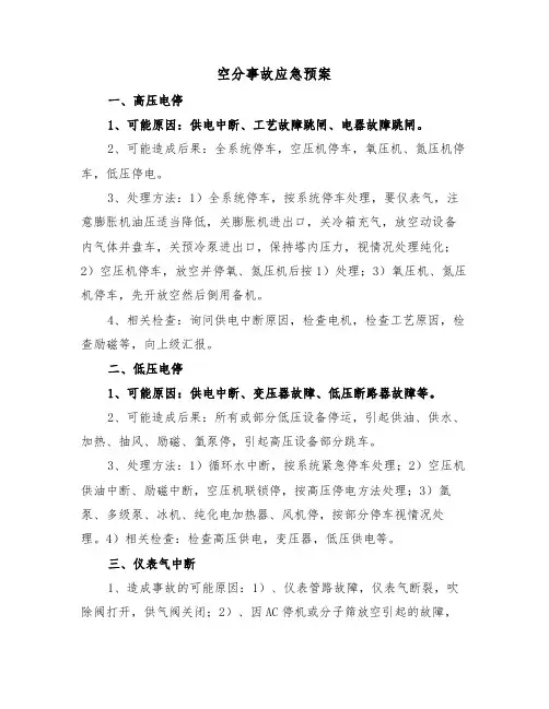 空分事故应急预案(3篇)
