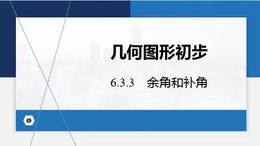 6.3.3 余角和补角.课件人教版数学七年级上册